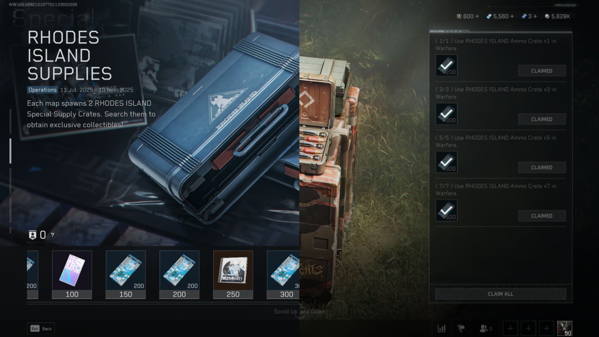 Rhodes Island Supplies for Operations and Warfare (Image via Sportskeeda Gaming || TiMi Studio Group)