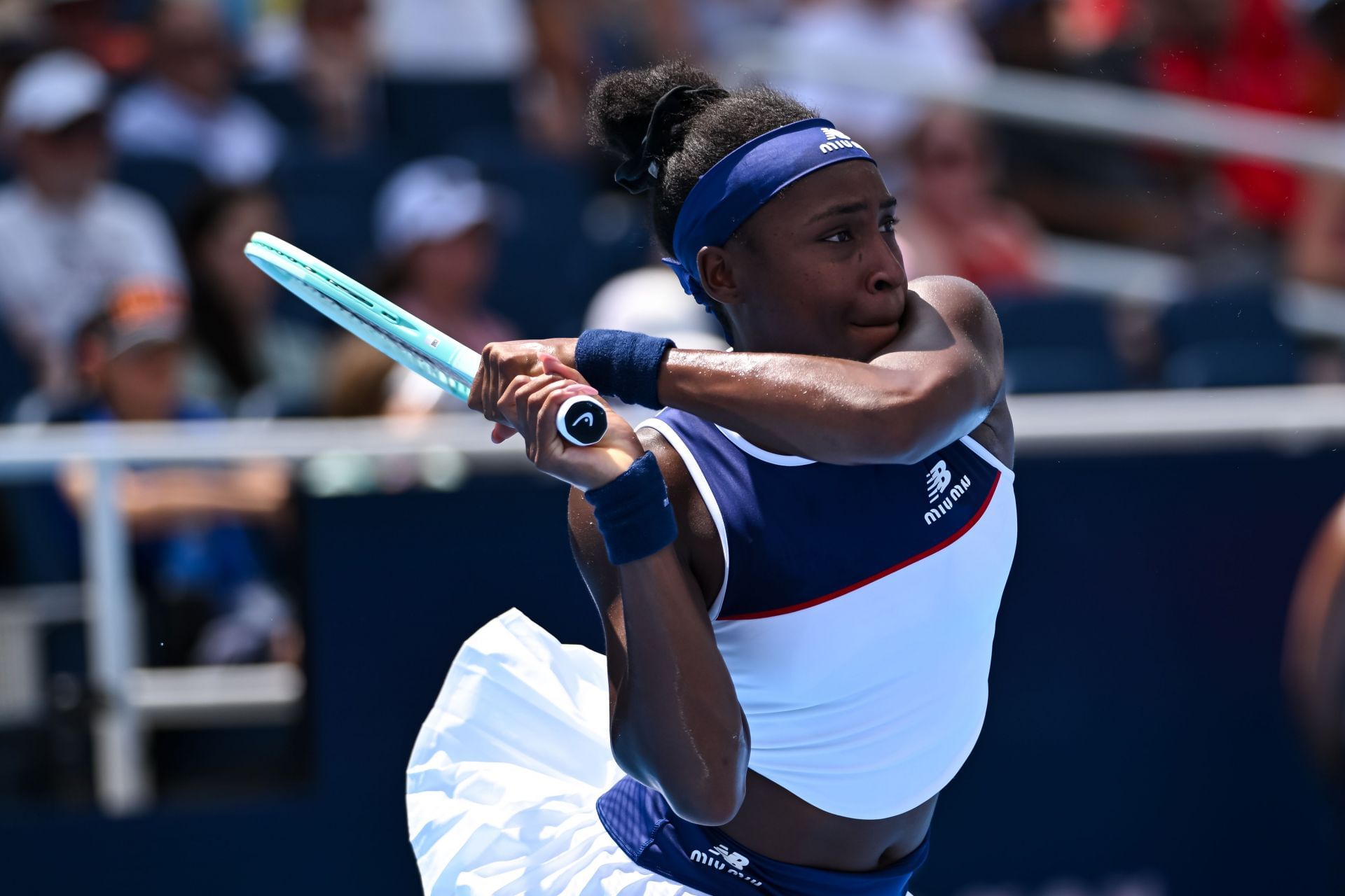Coco Gauff of the United States in action against Xinyu Wang of China during the Women's Singles Second Round match on day four of the Cincinnati Open 2025 at Lindner Family Tennis Center - Source: Getty