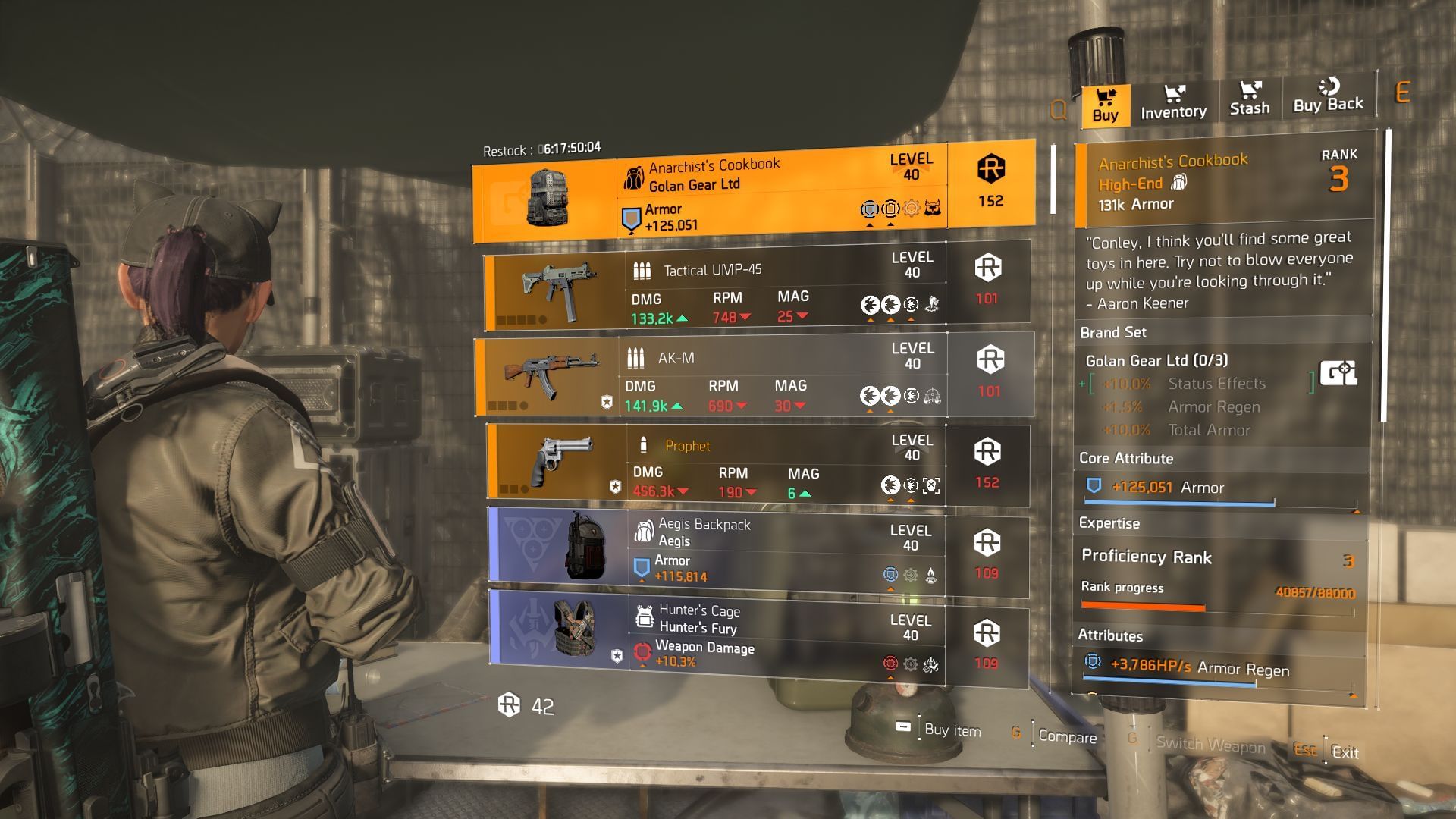 The Division 2 vendor found at DZ South (Image via Sportskeeda Gaming || Ubisoft)