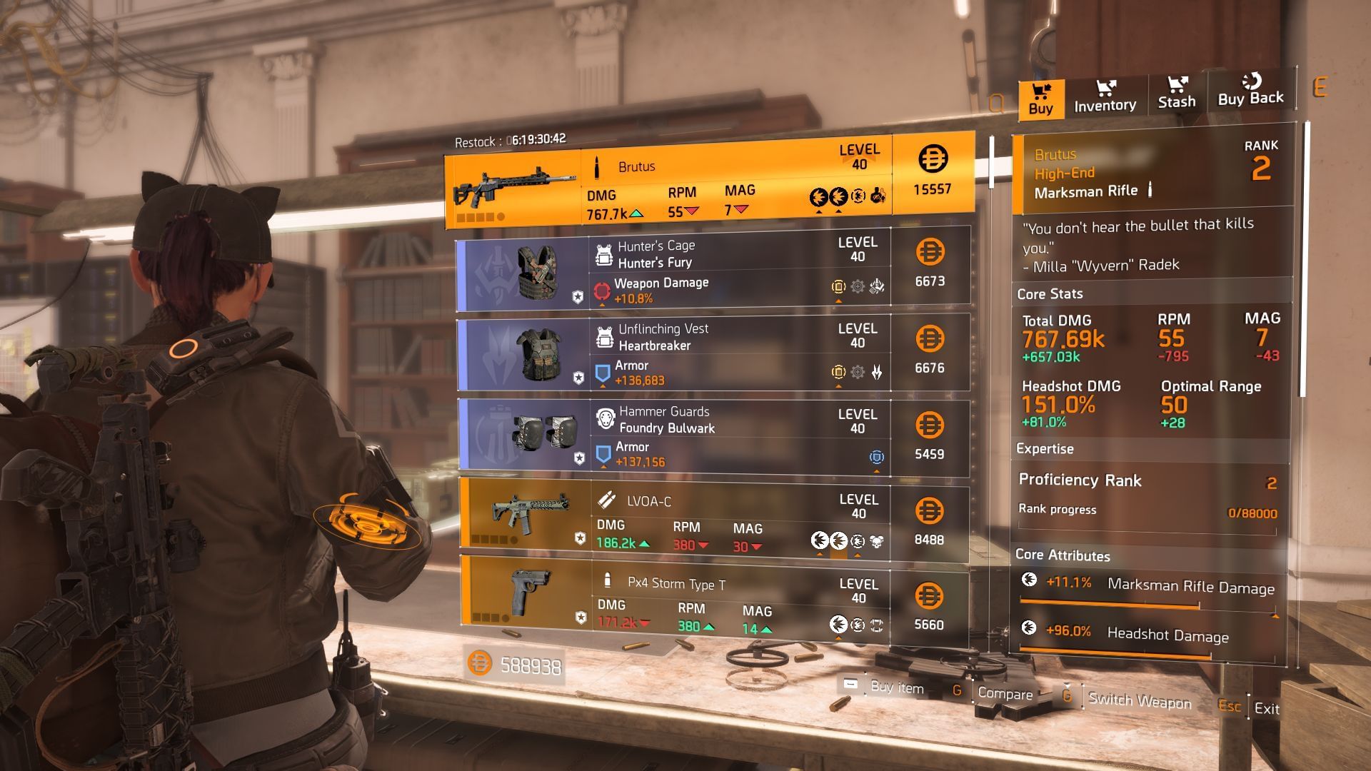 The Division 2 vendor found at Clan Quarters (Image via Sportskeeda Gaming || Ubisoft)