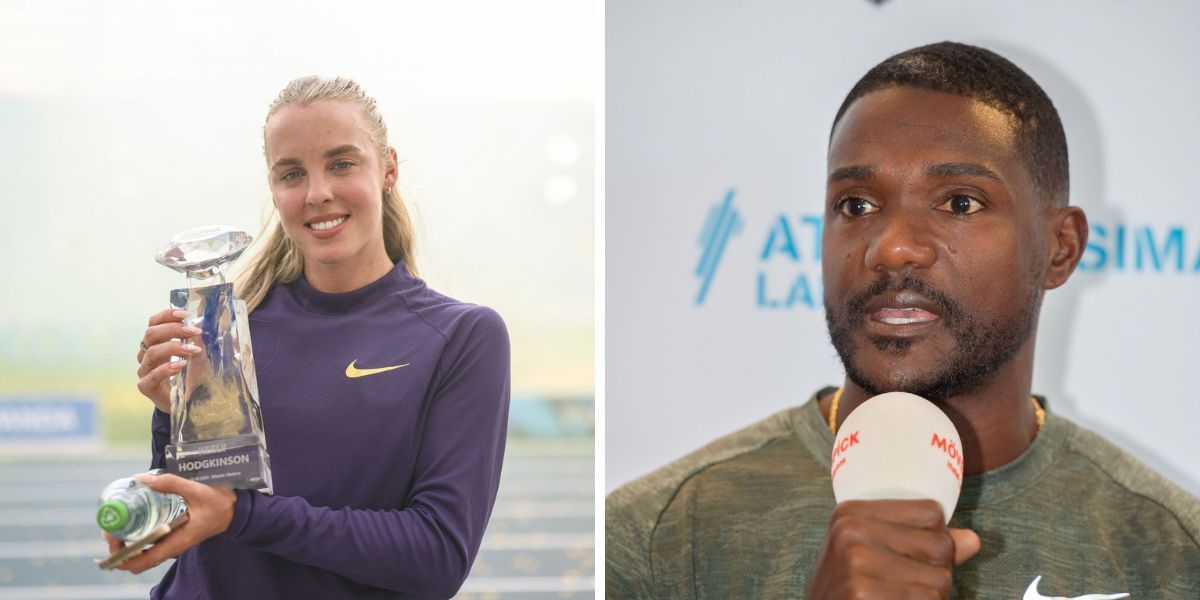Justin Gatlin praises Keely Hodgkinson ahead of her appearance at Diamond League after injury. (Images by Getty