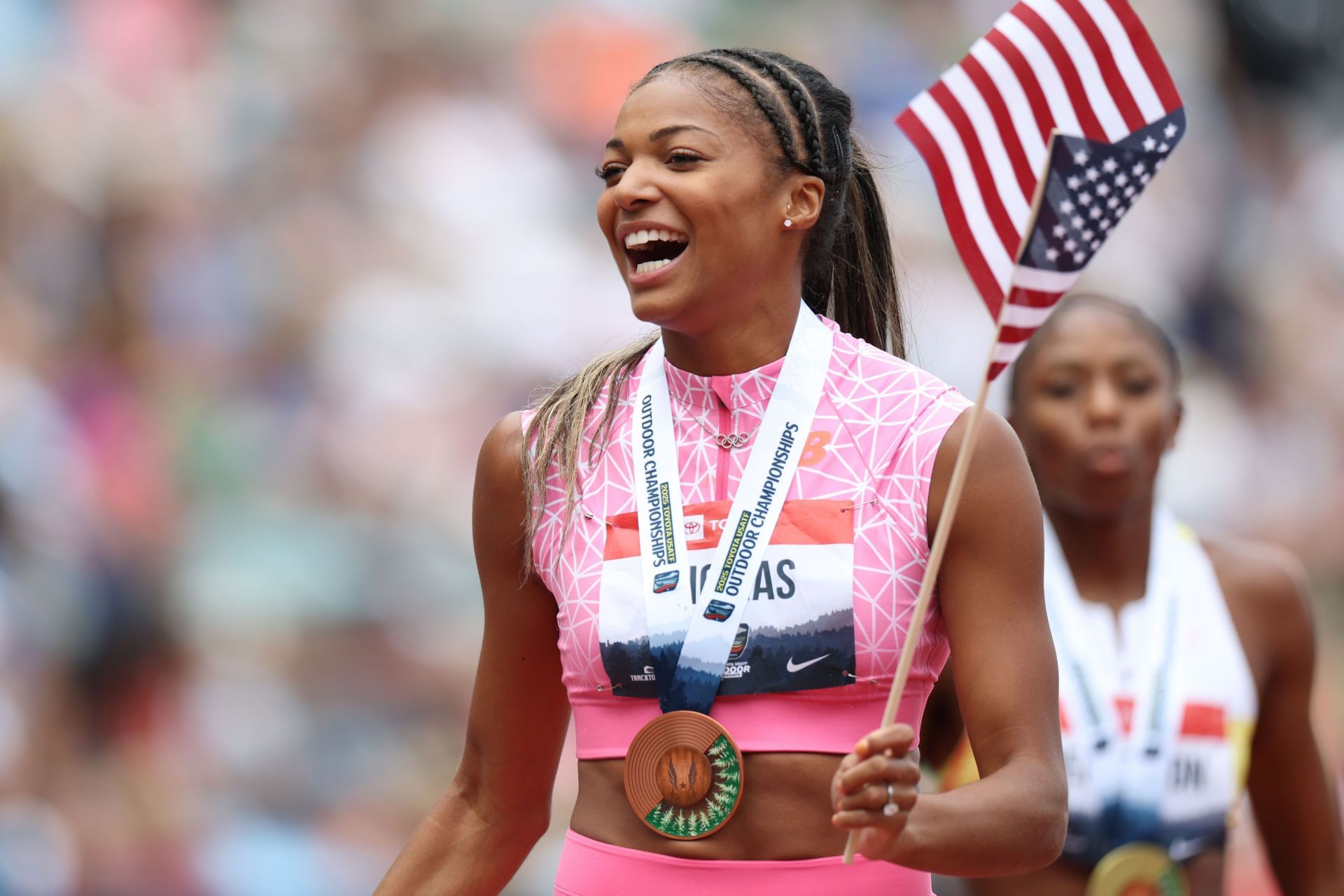 Gabby Thomas at the 2025 USATF Outdoor Championships (Image Source: Getty)