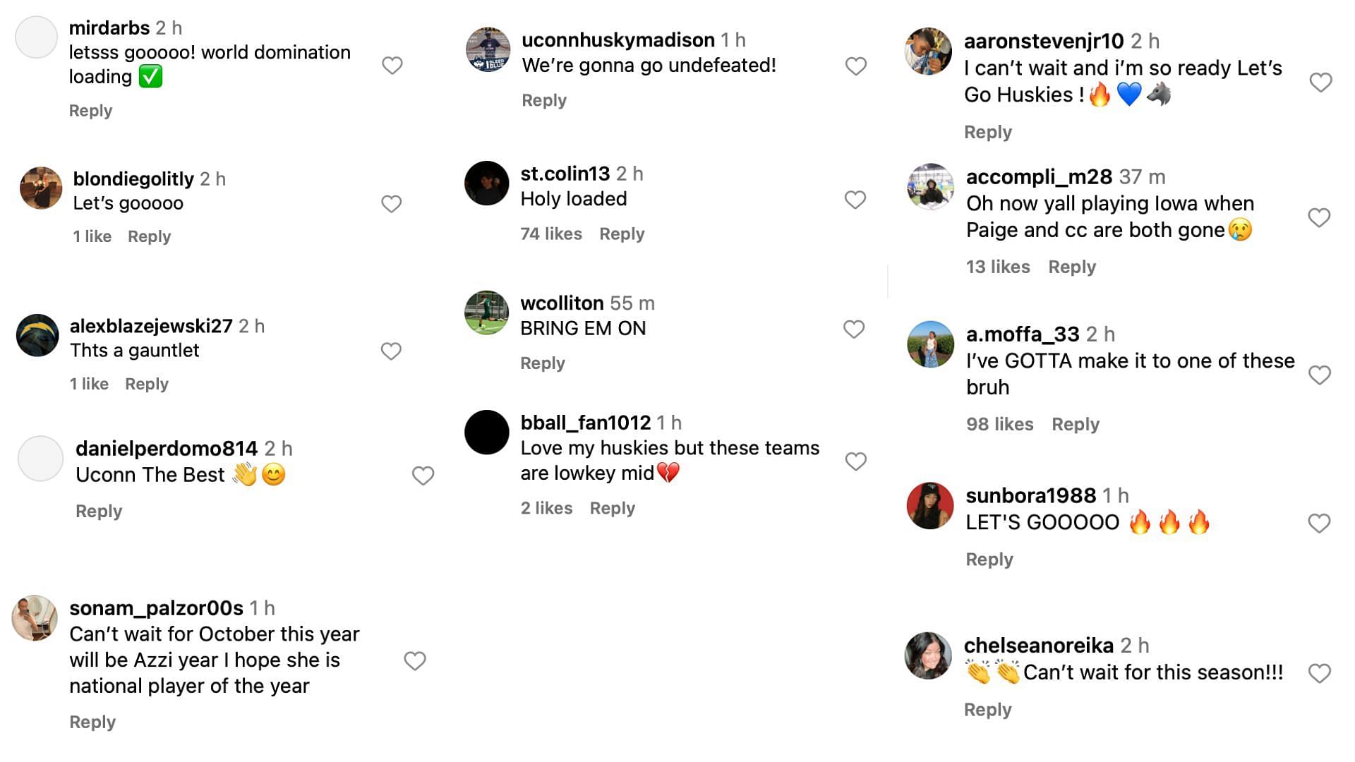 College hoops fans go in a frenzy as Azzi Fudd&rsquo;s UConn reveals non-conference schedule - Image source: Instagram/uconnwbb