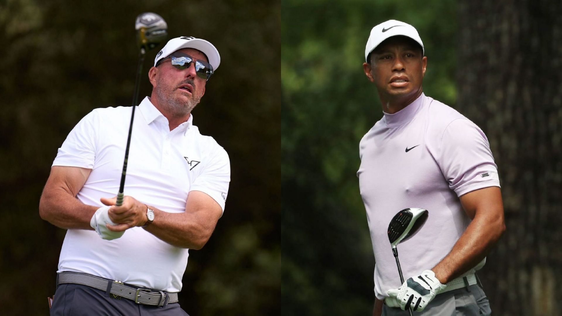 Phil Mickelson (on left) and Tigef Woods (on right) / Source: Getty Images