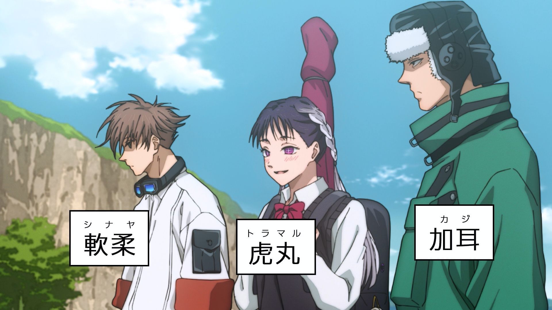New examinees, Kaji, Toramaru, and Shinaya (Image via TMS Entertainment)