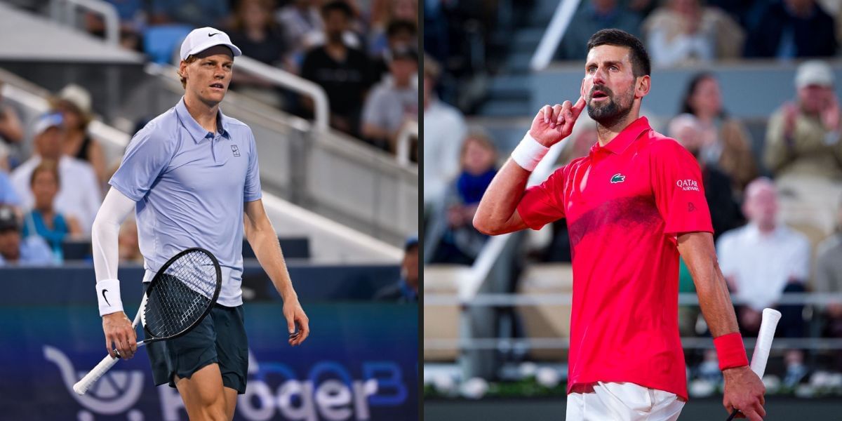 Jannik Sinner (L) and Novak Djokovic. (Photos: Getty)