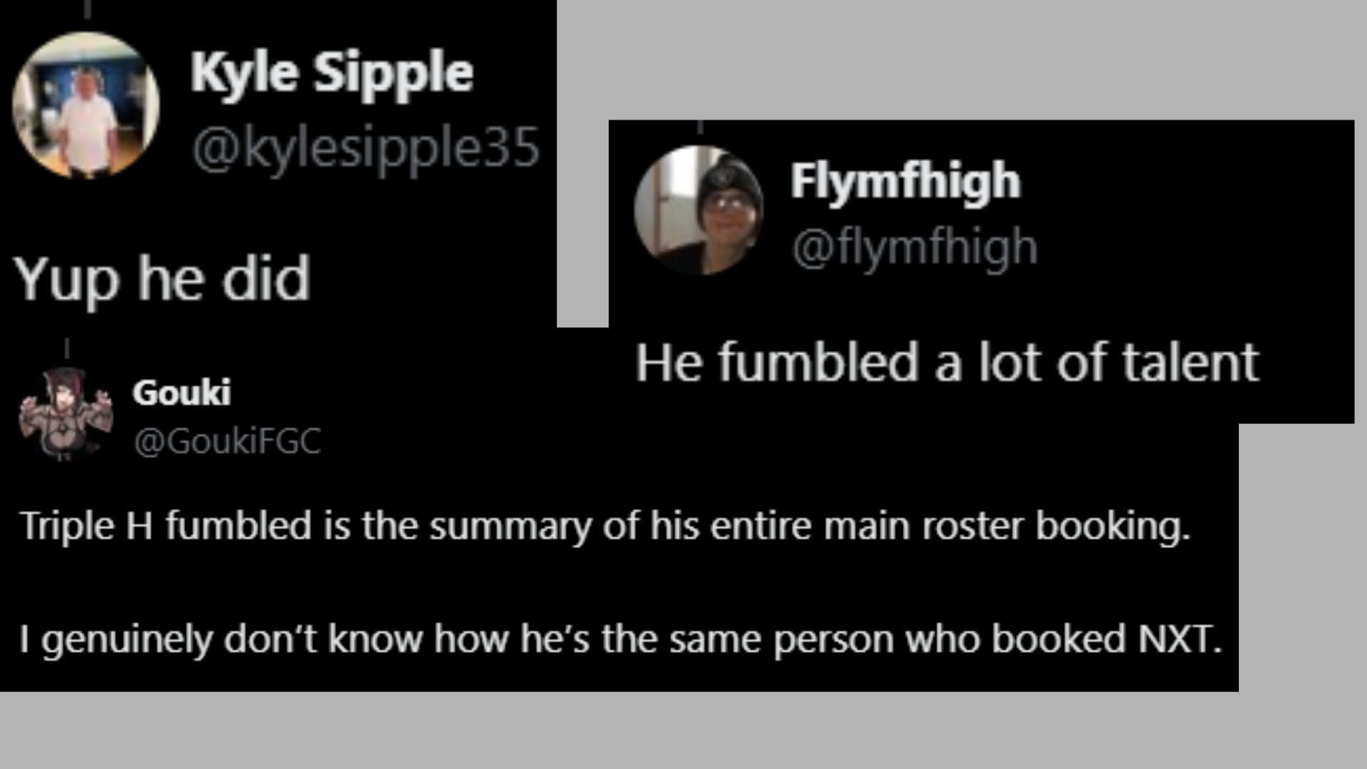 Fans believe that Triple H fumbled Isla Dawn. (Images via @TookTimbo X)