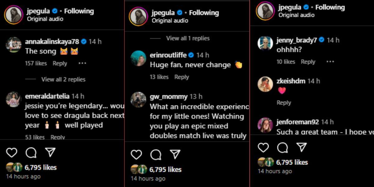 Screenshot of Instagram&#039;s comments section.
