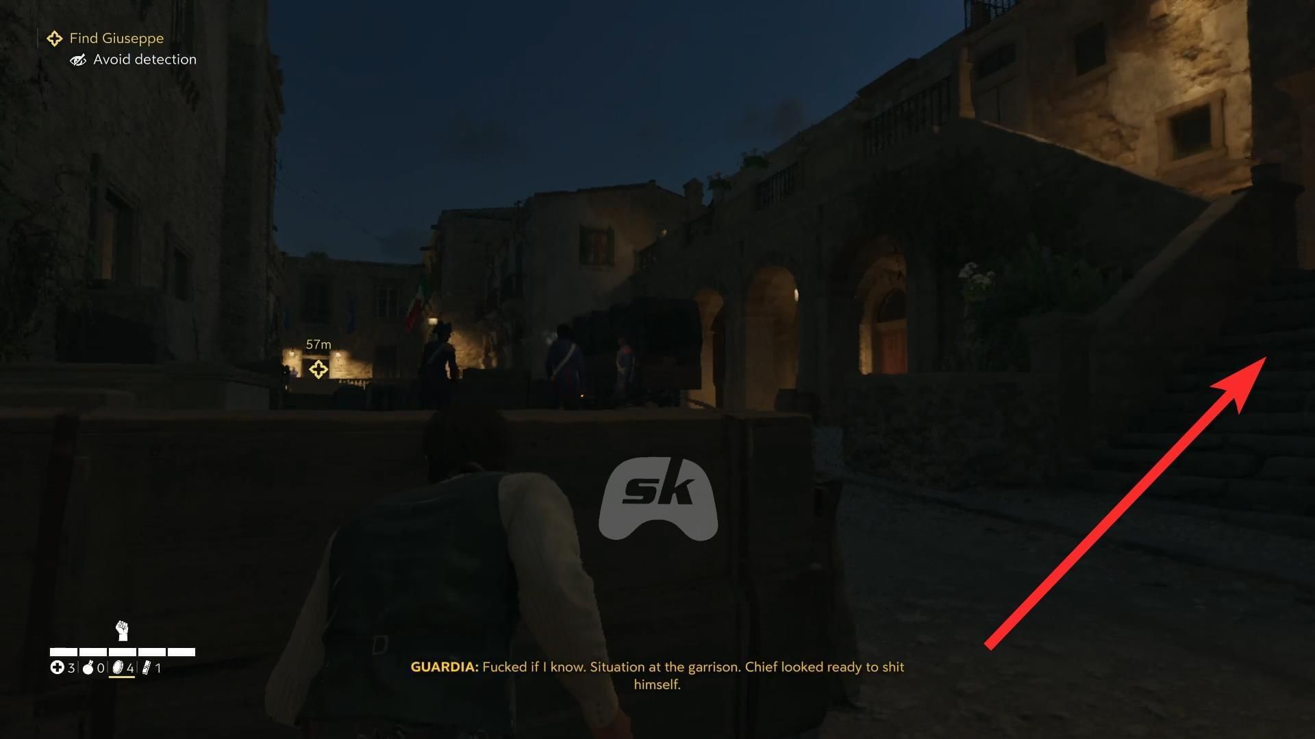 Move up the stairs to enter the building (Image via Sportskeeda Gaming || 2K)