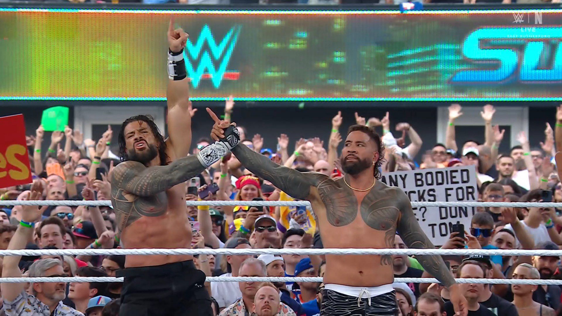 Roman Reigns and Jey Uso won at SummerSlam! (Credits: Netflix)