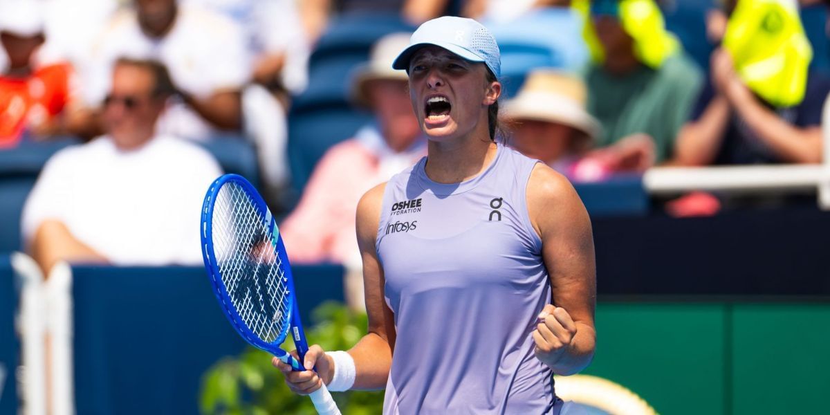 Iga Swiatek at the 2025 Cincinnati Open (Source: Getty)