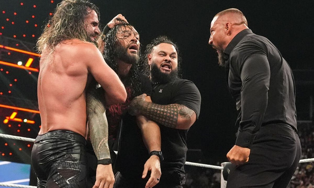 Seth Rollins and his men took out Roman Reigns on Monday Night RAW last night. [Photo credit: WWE.com]