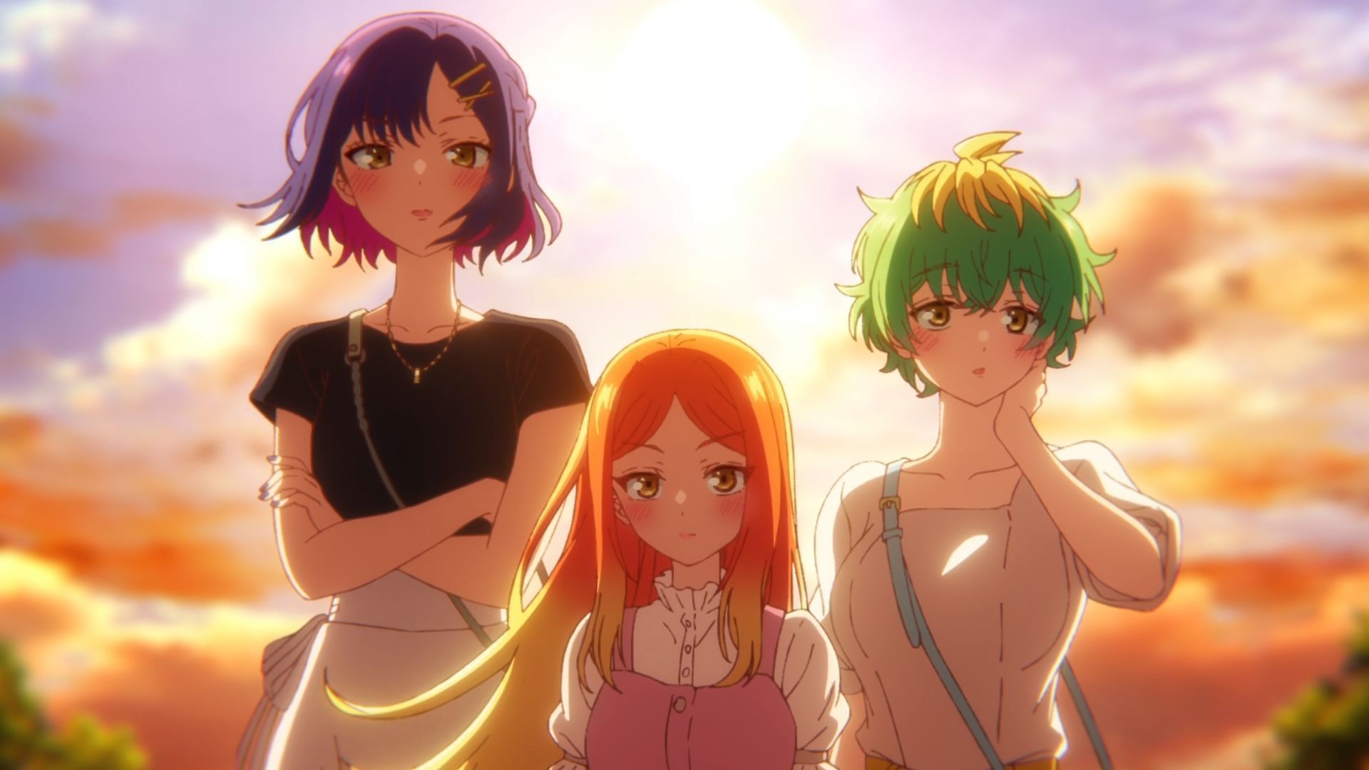 Dealing with Mikadono Sisters Is a Breeze episode 9: Kazuki, Niko, and Miwa try to swoon Yu