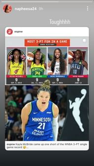 Napheesa Collier’s Instagram story.