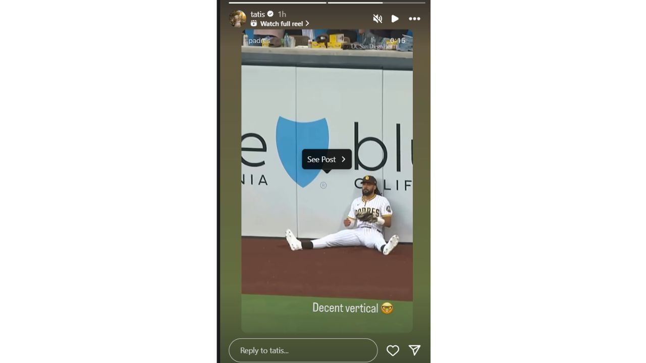 Tatis&#039; Instagram story (Source: @tatis/Instagram)