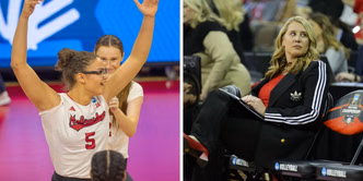WATCH: Nebraska Volleyball's Rebekah Allick's insane block leaves Dani Busboom Kelly and fans in awe