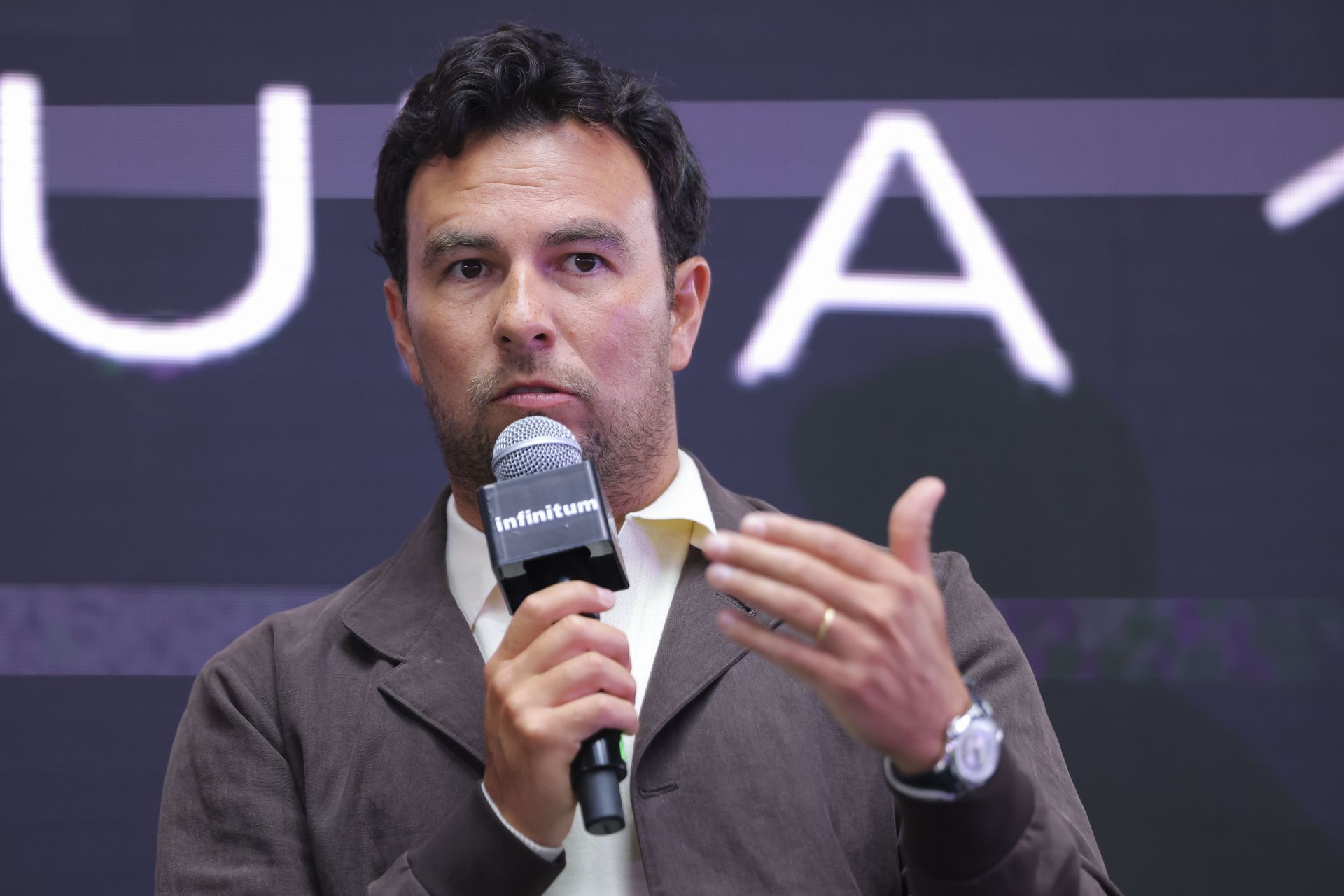 Sergio Perez Addresses The Media After Announcing His Return To Formula 1 - Source: Getty