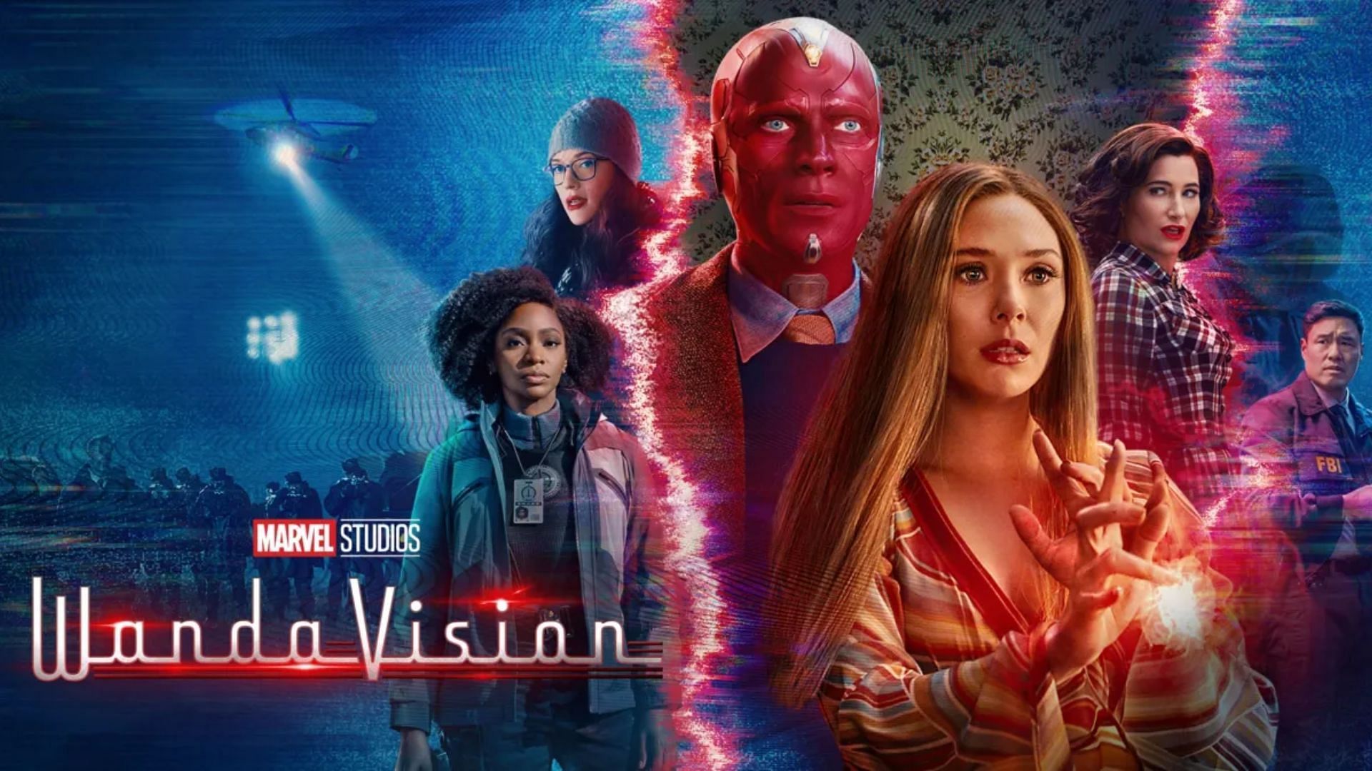 Elizabeth Olsen and Paul Bettany in WandaVision (Image via Disney+)