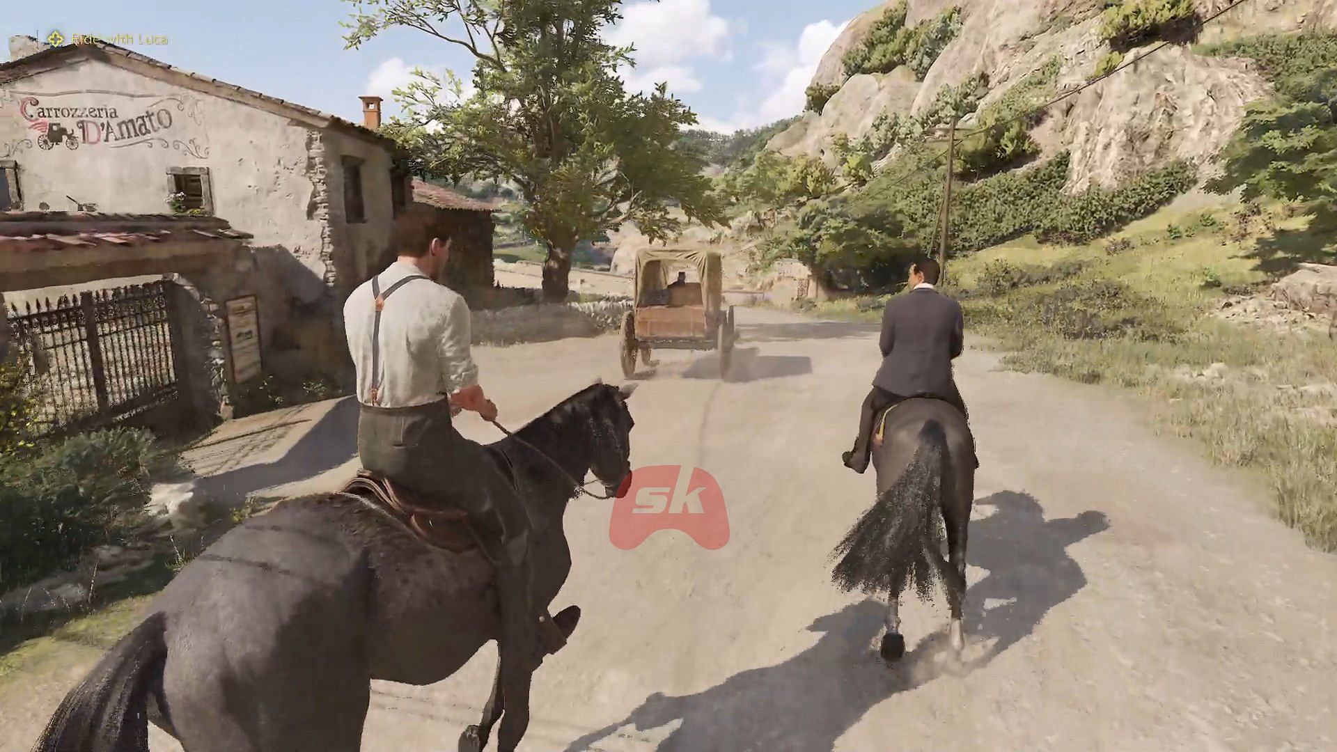 Go to Pasquale&#039;s home with Luca (Image via Sportskeeda Gaming // 2K)