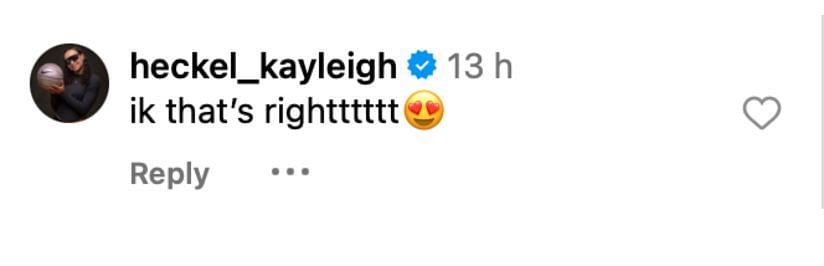 UConn&rsquo;s Kayleigh Heckel drops 3-word reaction to Addison Bjorn&rsquo;s snaps from OT Select weekend - Image source: Instagram/addison_bjorn