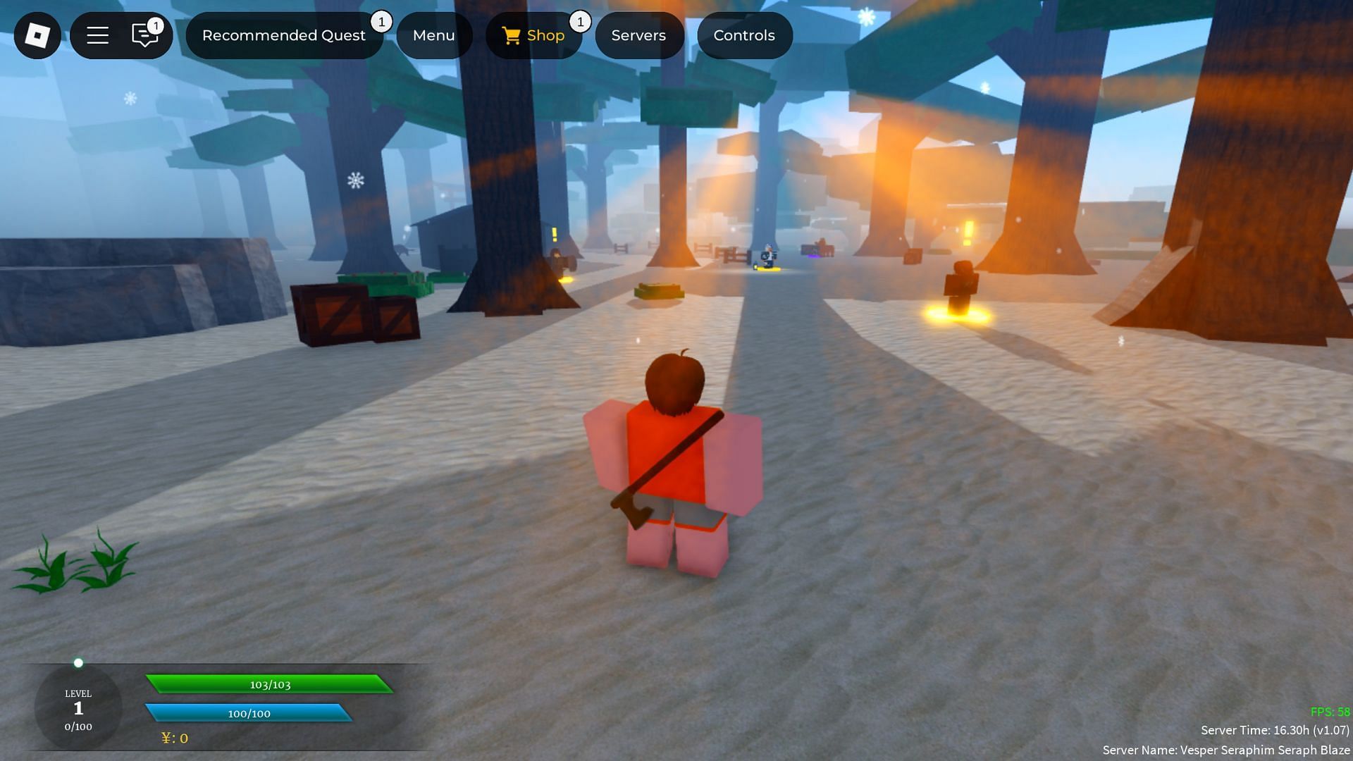 Start your journey in the game with rewards from codes (Image via Roblox)