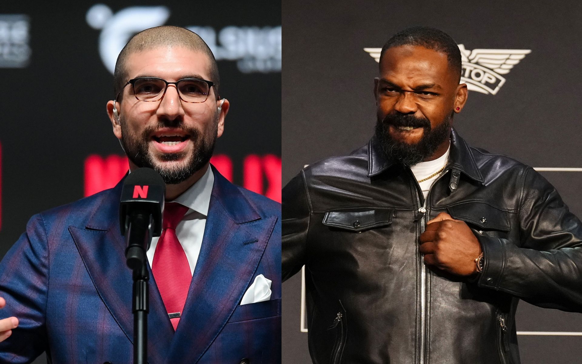 Ariel Helwani (left) talks about Jon Jones