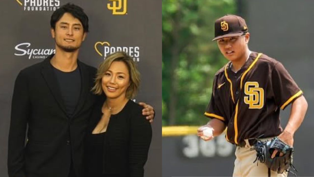Yu Darvish with his wife, Seiko (L), Yu Darvish