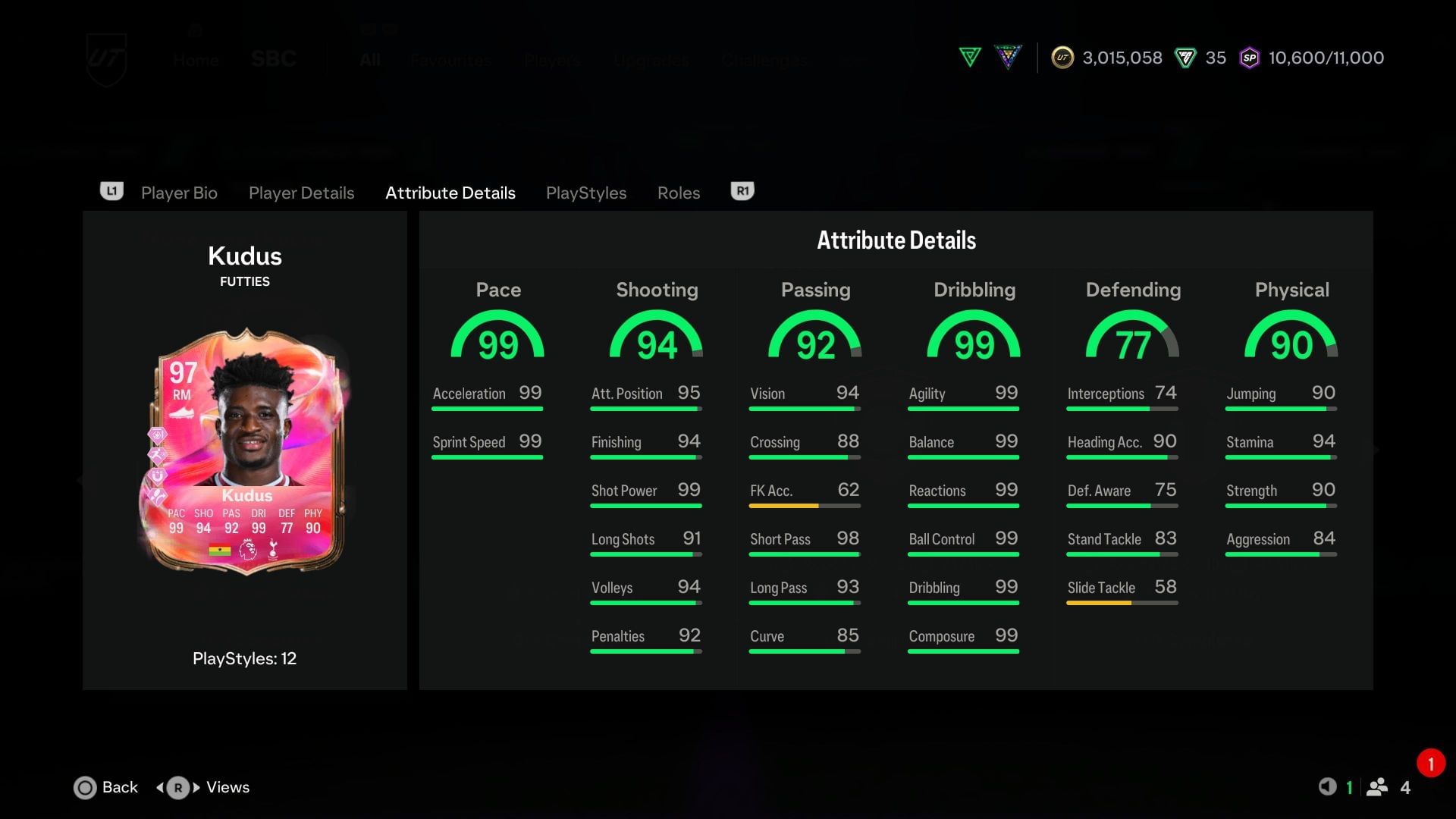 The stats (Image via EA Sports)