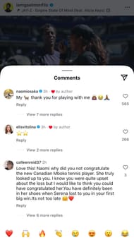 Gael Monfils's wife, Elina Svitolina, reacts to the Frenchman playing mixed doubles with Naomi Osaka (Source: Instagram)