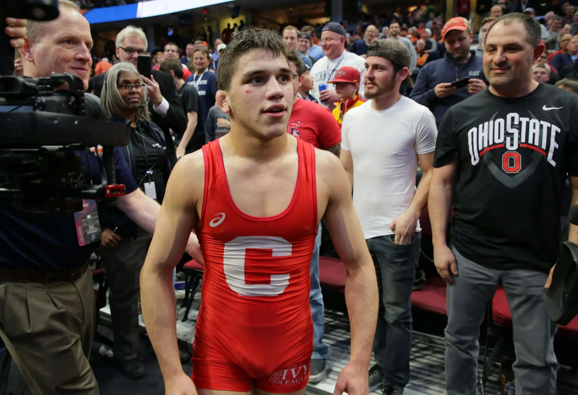 Diakomihalis  at the 2018 NCAA Div I Wrestling Championships Session Six - (Source: Getty)