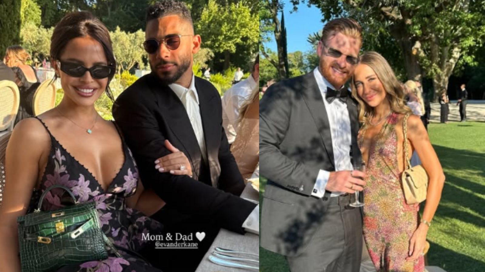 Ex-Oilers Evander Kane, Warren Foegele and Connor Brown attend Leon Draisaitl and Celeste Desjardins' wedding in France