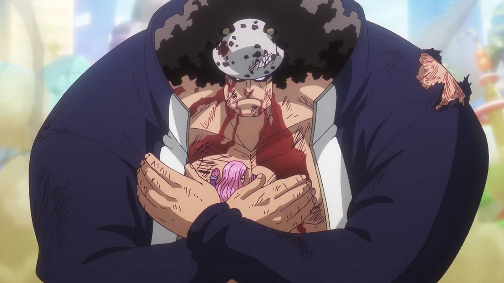 Bonney and Kuma as seen in episode 1138 of the One Piece anime (Image via Toei Animation)