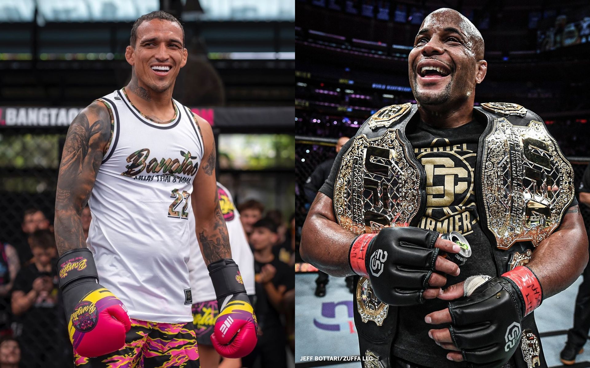 Daniel Cormier (left) talks about Charles Oliveira
