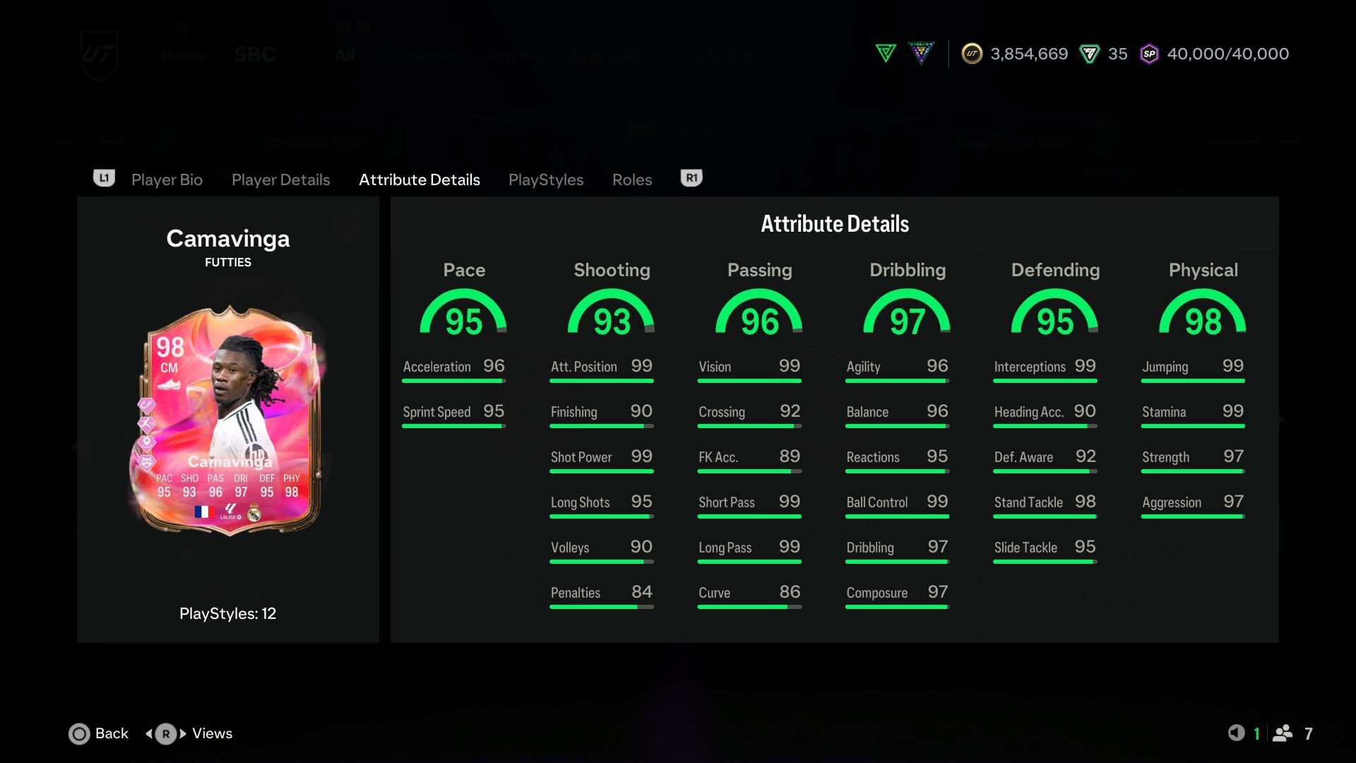 The stats (Image via EA Sports)