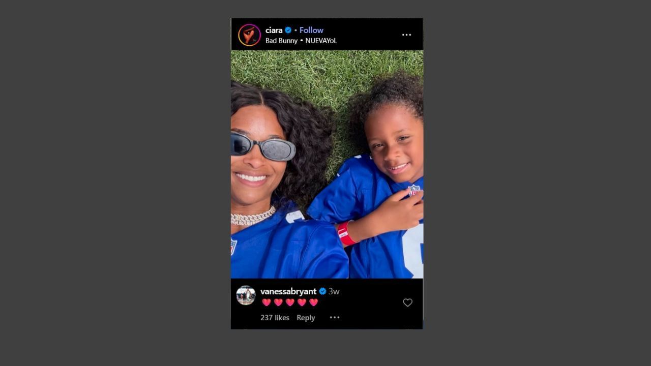 Vanessa comments on Russell Wilson&#039;s wife Ciara&#039;s Instagram post. (Credits: @ciara/Instagram)