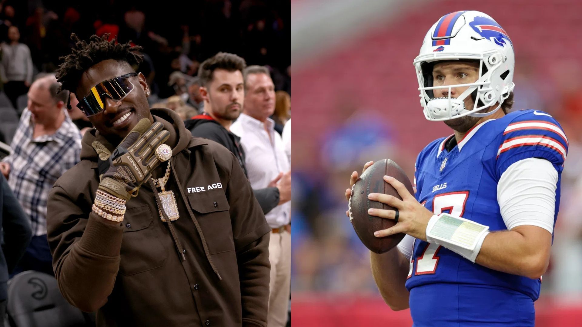 Antonio Brown (left) and Josh Allen (right) [Image credits: Imagn]