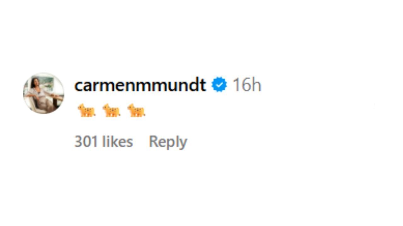 Snapshot of Carmen Montero Mundt&#039;s reply...Credits-Instagram