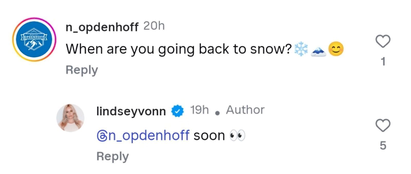 Still taken from Vonn&#039;s Instagram (source: @lindseyvonn/Instagram)