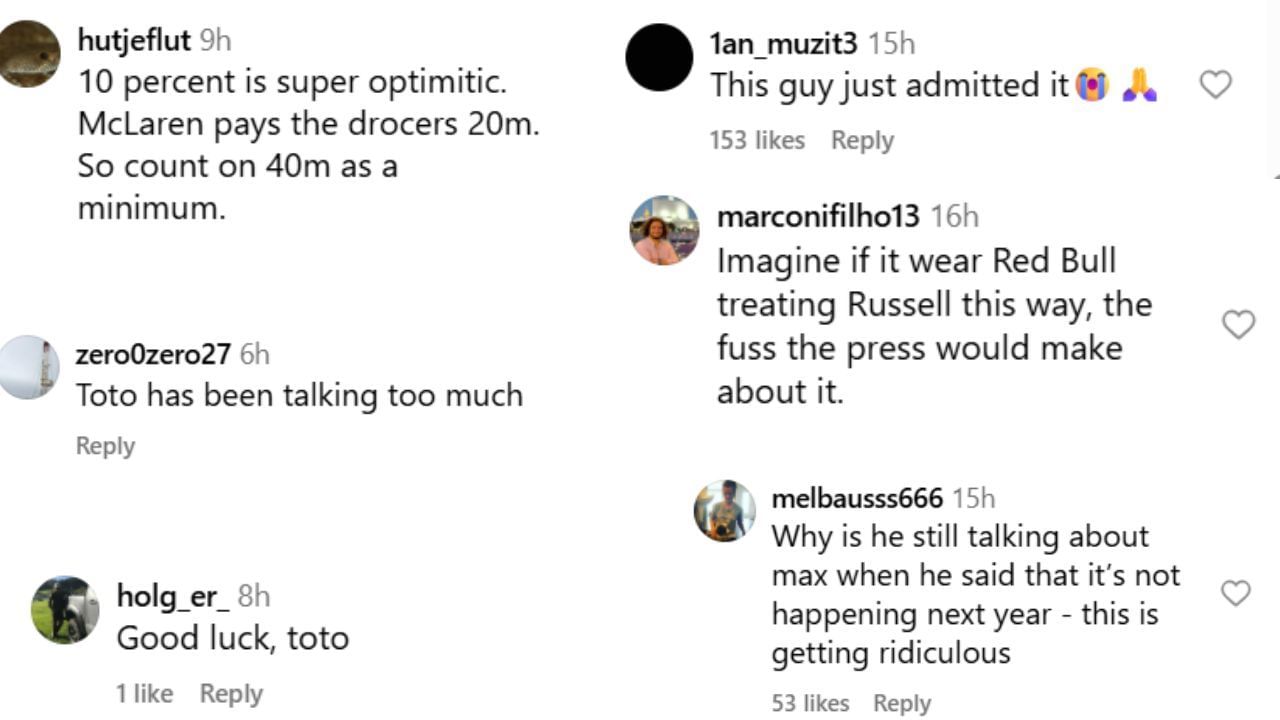 Snapshot of F1 fans&#039; reactions...Credits-Instagram