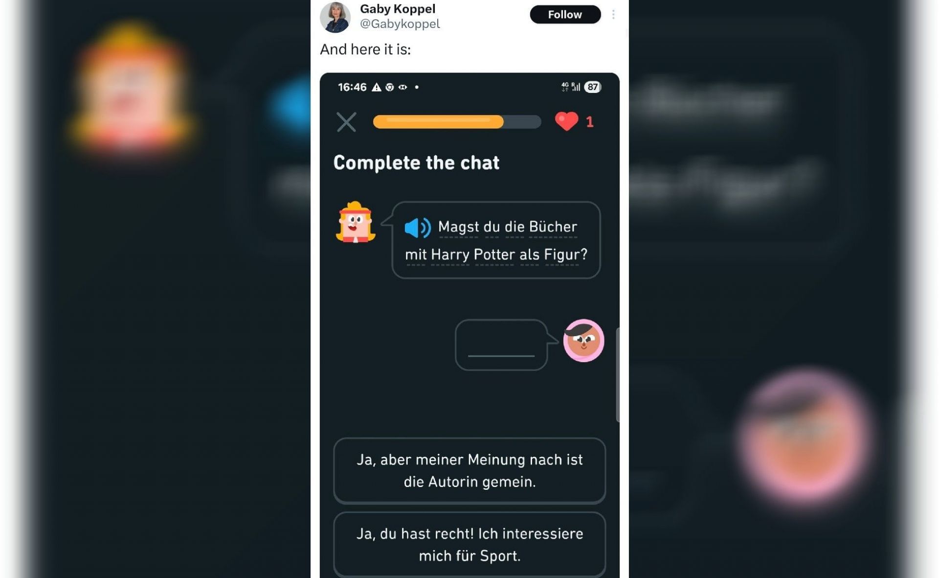 Screenshot as shared by the X user (Image via X/@Gabykoppel