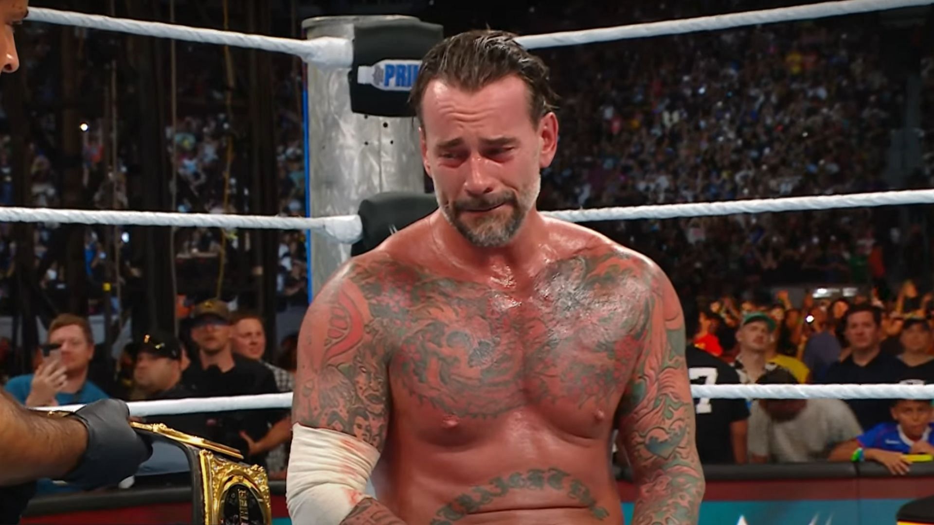 CM Punk shed tears after winning the World Heavyweight Championship at the 2025 SummerSlam [Image Credits: WWE