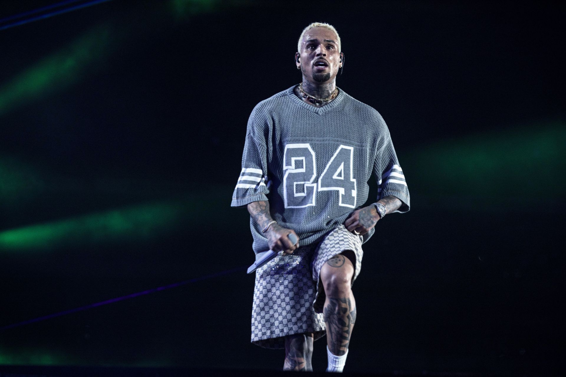 Chris Brown performs at FNB Stadium (Image via Getty)