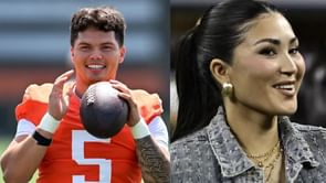 Dillon Gabriel's fiancée Zo Caswell turns heads in crop top and miniskirt while posing with Browns rookie QB on last day of training camp
