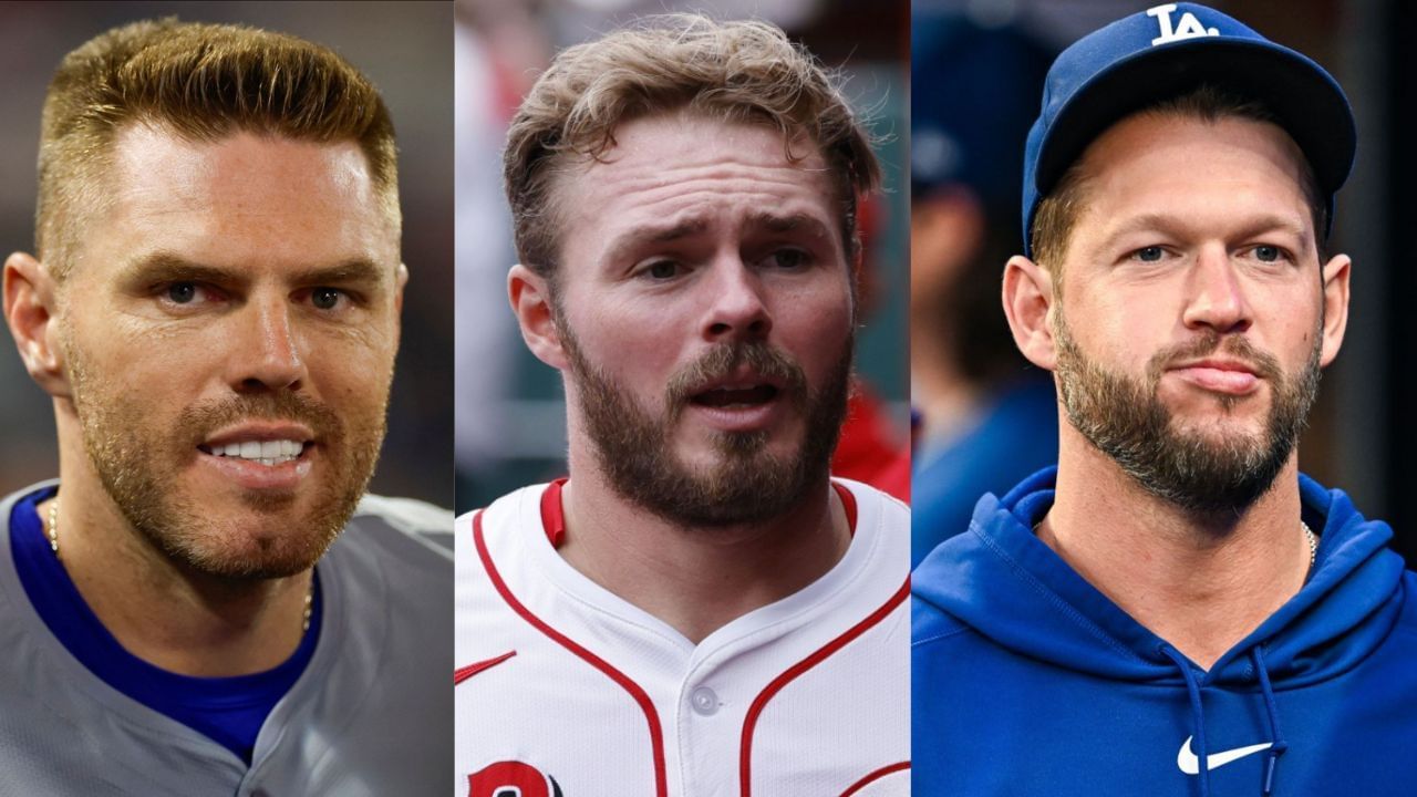 (Left to Right) Freddie Freeman, Gavin Lux, Clayton Kershaw (Images from - Getty)