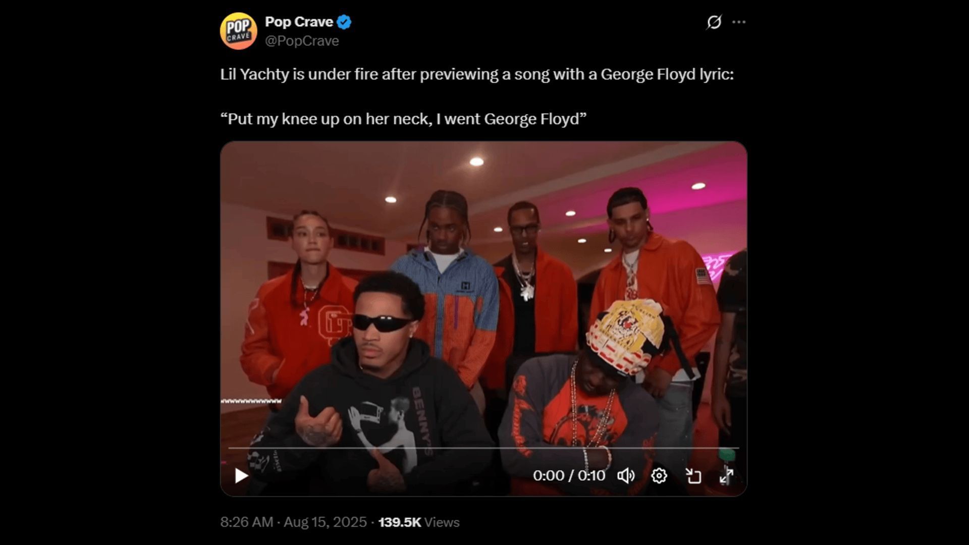 Lil Yachty is facing backlash for his lyrics on George Floyd (Image via X/ @PopCrave)
