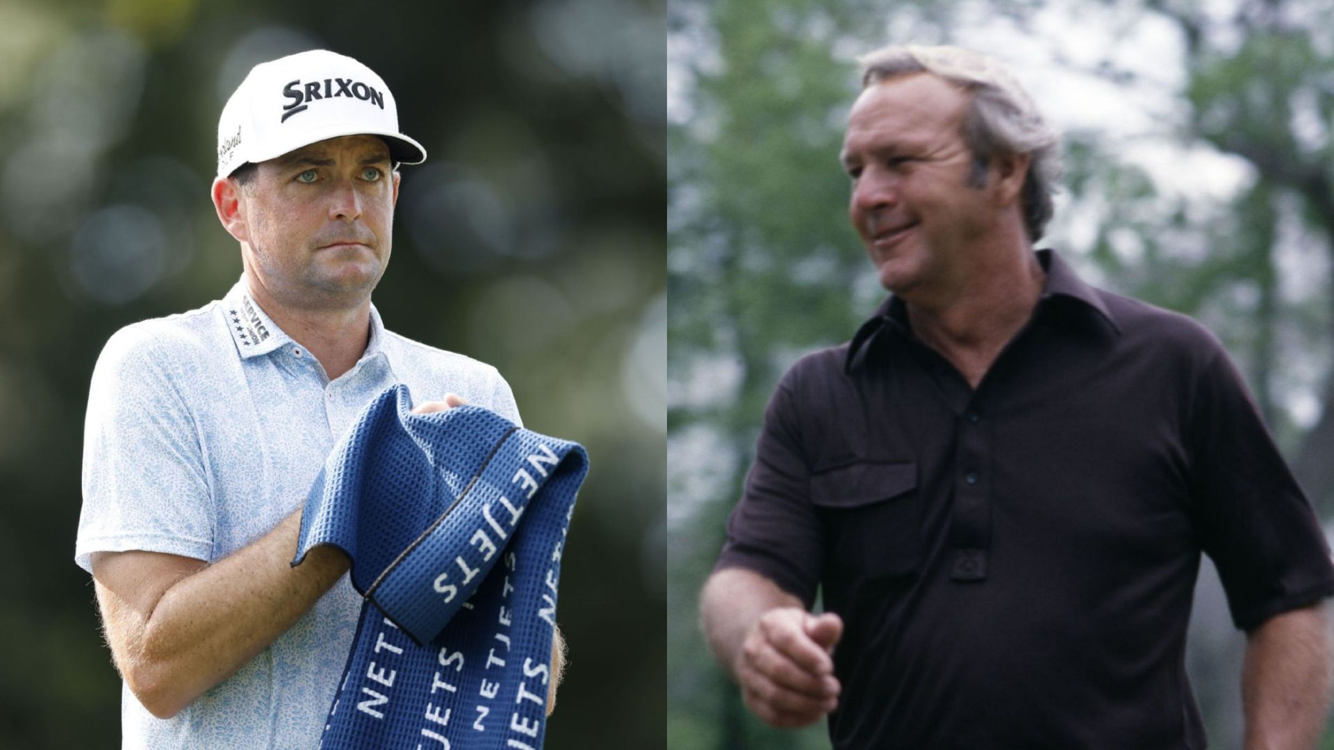 Keegan Bradley (on left) and Arnold Palmer (on right) / Getty Images