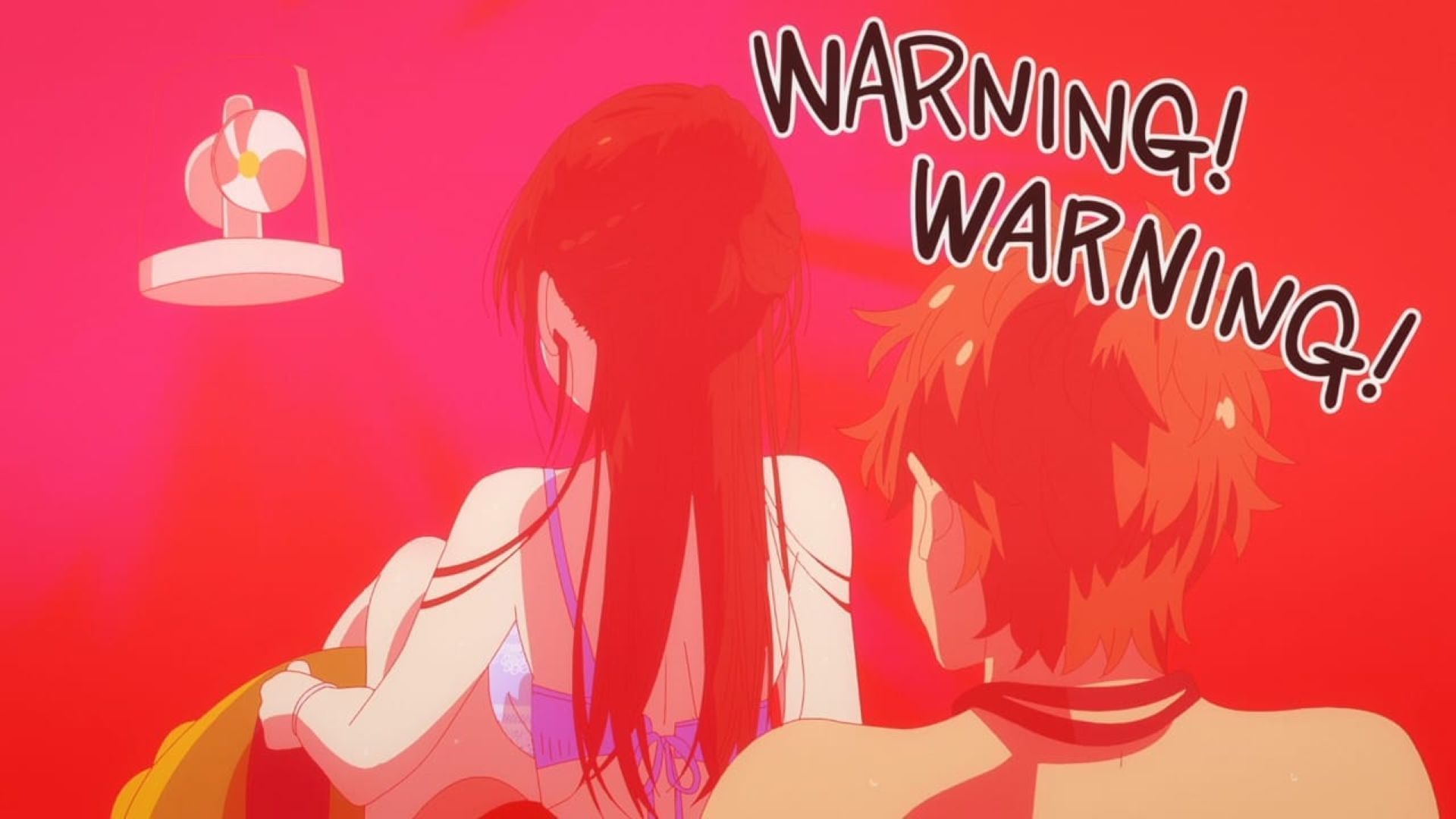Kazuya and Chizuru try the waterslide (Image via TMS Entertainment)