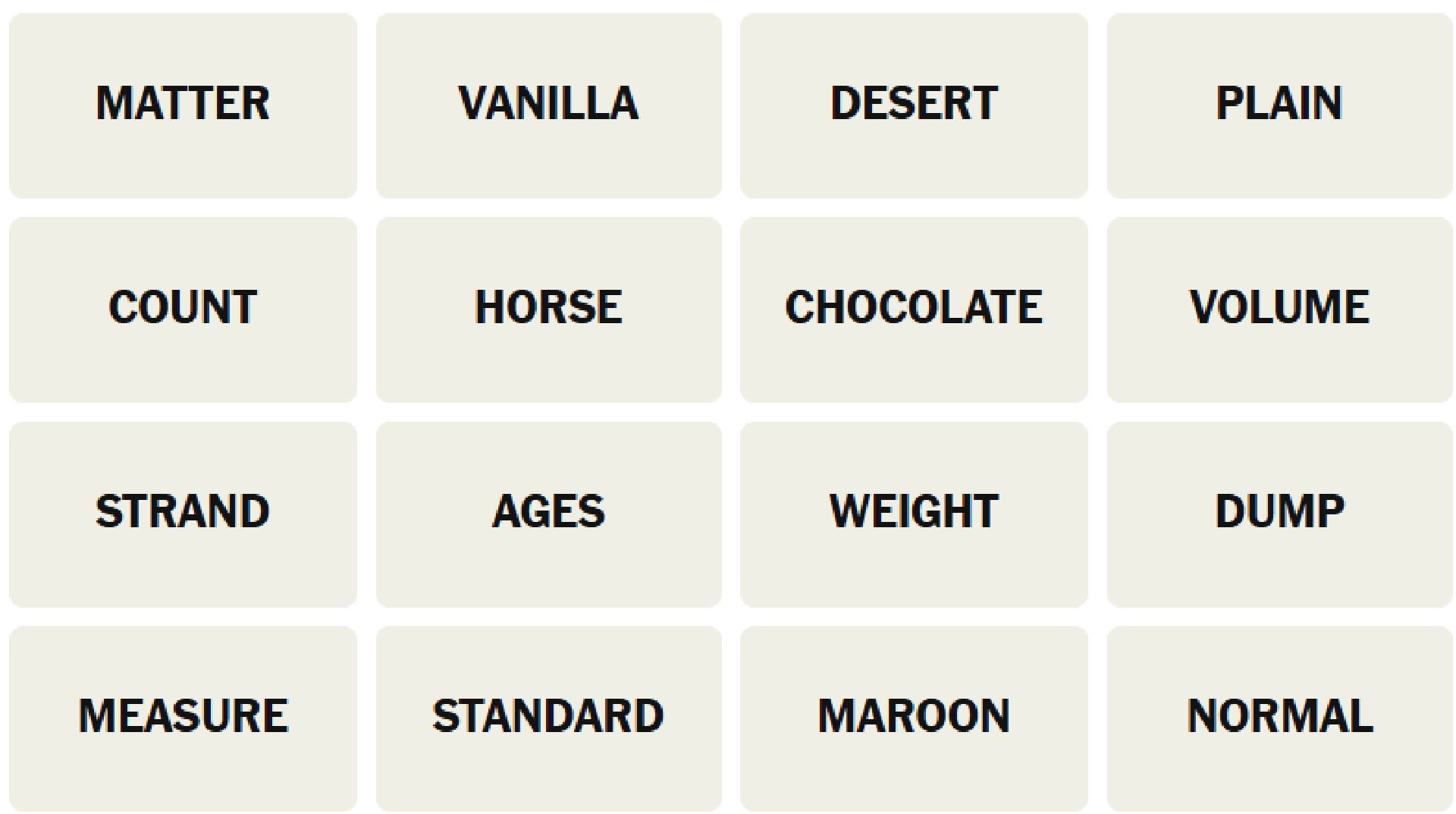 The words for the New York Times puzzle today (Image via The New York Times)