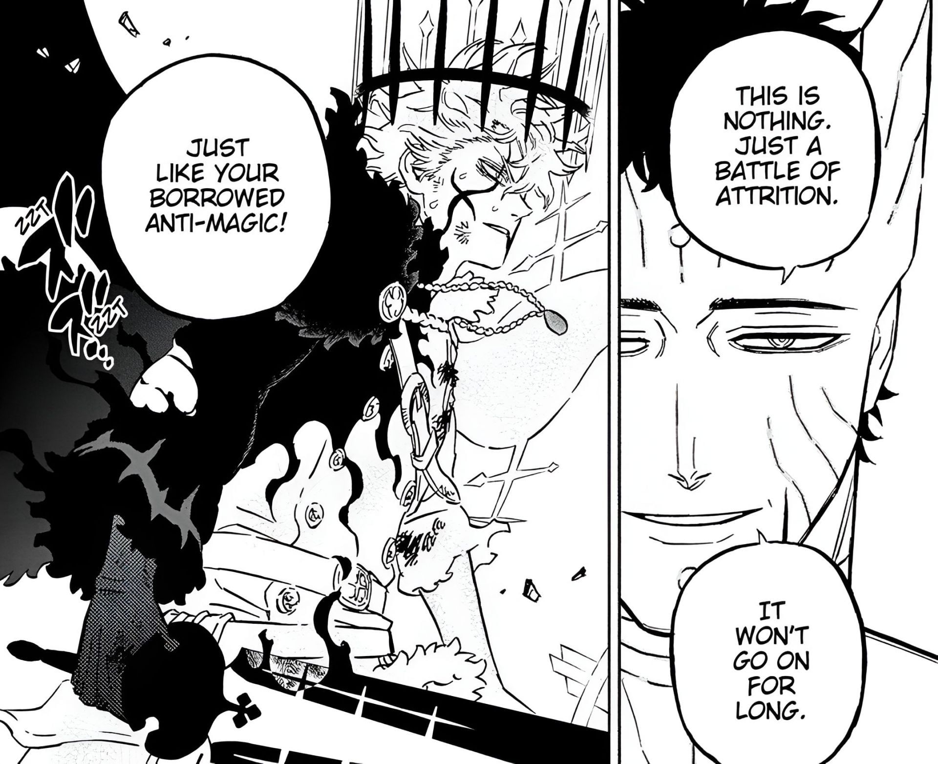 Yuno and Lucius as seen in Black Clover chapter 383 (Image via Shueisha)