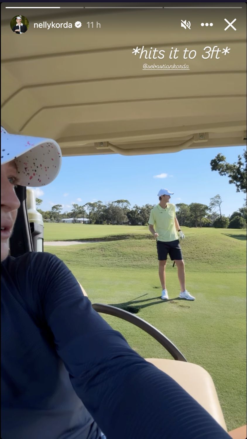 Nelly Korda praises her brother during a golf outing (Image via Instagram @nellykorda)